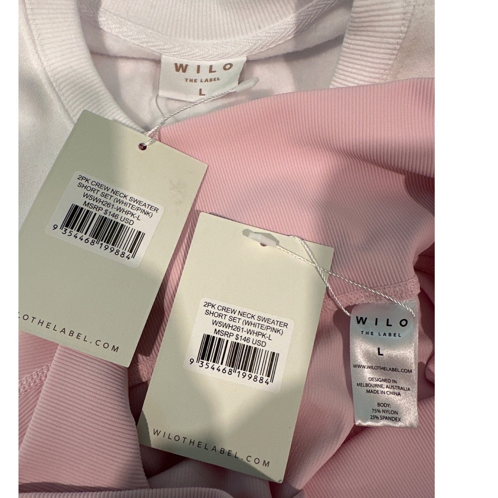 Wilo The Label Sports & Wellness Club Sweatshirt & Biker Short Set NWT Size L - Picture 6 of 6